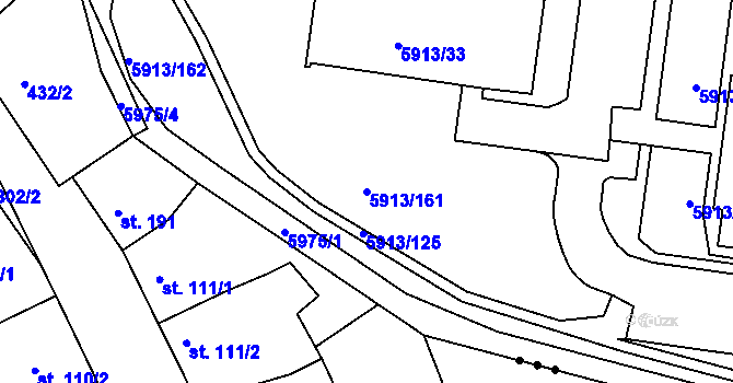 Parcela st. 5913/161 v KÚ Tábor, Katastrální mapa