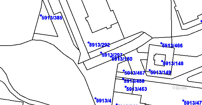 Parcela st. 5913/297 v KÚ Tábor, Katastrální mapa