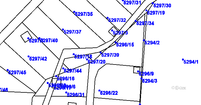 Parcela st. 5297/39 v KÚ Tábor, Katastrální mapa