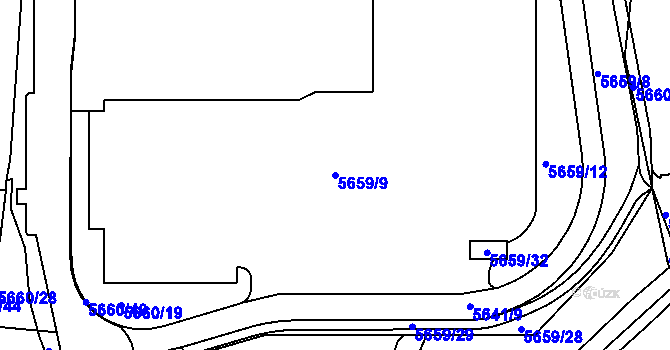 Parcela st. 5659/9 v KÚ Tábor, Katastrální mapa