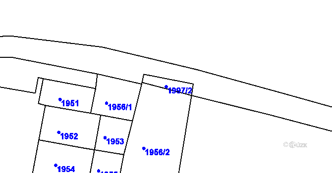 Parcela st. 1997/2 v KÚ Tábor, Katastrální mapa