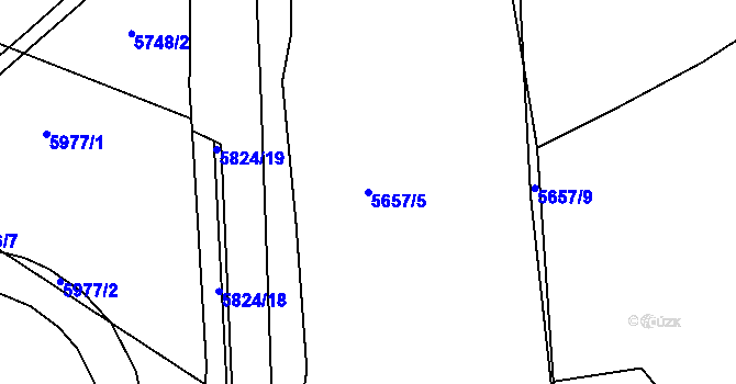 Parcela st. 5657/5 v KÚ Tábor, Katastrální mapa