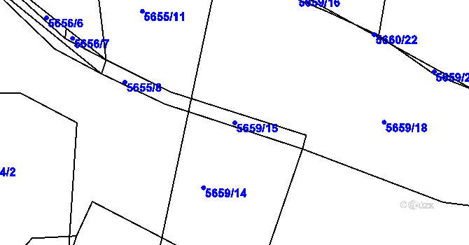 Parcela st. 5659/15 v KÚ Tábor, Katastrální mapa