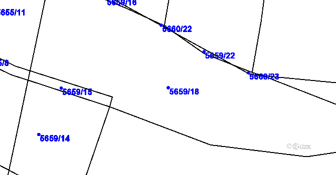 Parcela st. 5659/18 v KÚ Tábor, Katastrální mapa
