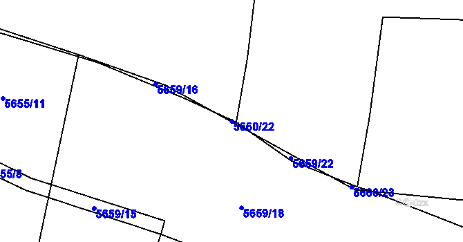 Parcela st. 5660/22 v KÚ Tábor, Katastrální mapa