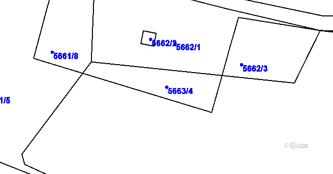 Parcela st. 5663/4 v KÚ Tábor, Katastrální mapa