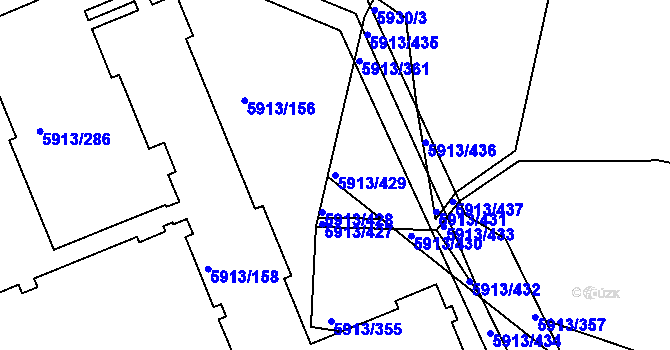 Parcela st. 5913/429 v KÚ Tábor, Katastrální mapa