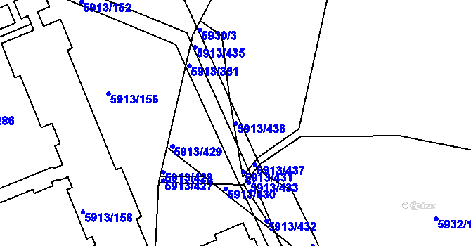 Parcela st. 5913/436 v KÚ Tábor, Katastrální mapa