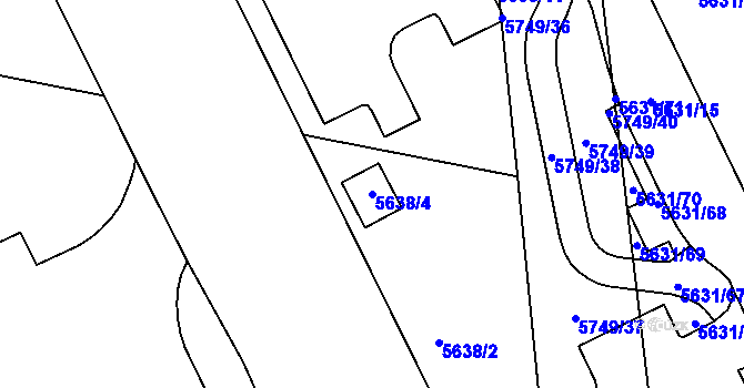 Parcela st. 5638/4 v KÚ Tábor, Katastrální mapa