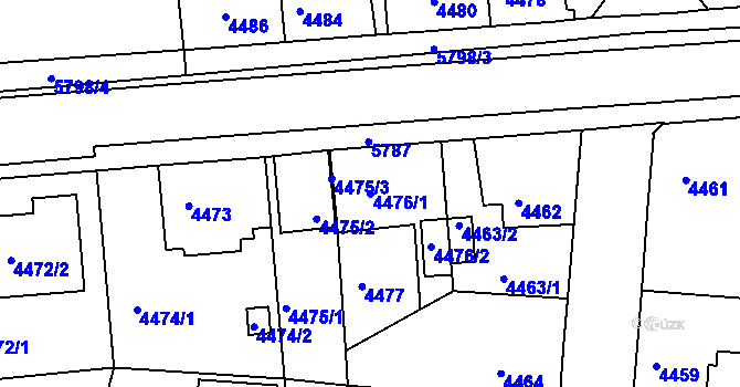 Parcela st. 4476/1 v KÚ Tábor, Katastrální mapa