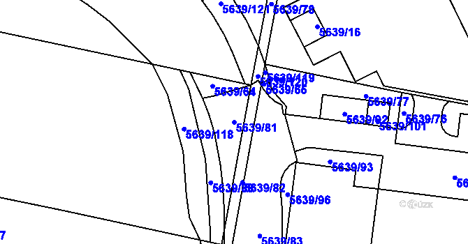 Parcela st. 5639/81 v KÚ Tábor, Katastrální mapa