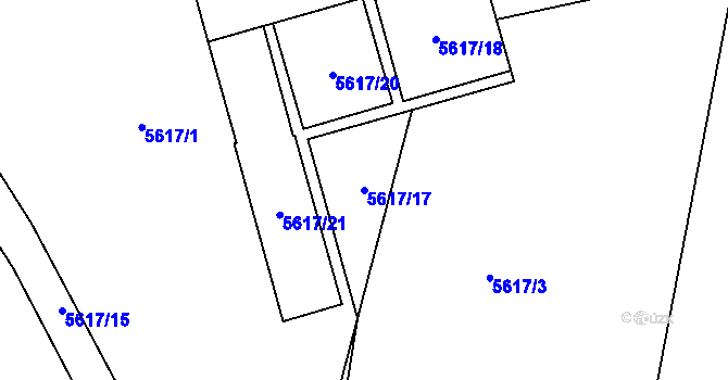 Parcela st. 5617/17 v KÚ Tábor, Katastrální mapa