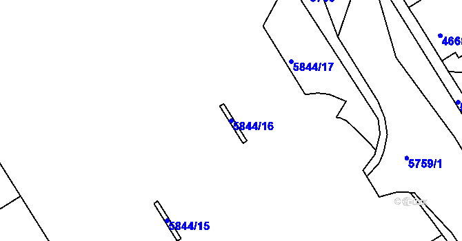 Parcela st. 5844/16 v KÚ Tábor, Katastrální mapa