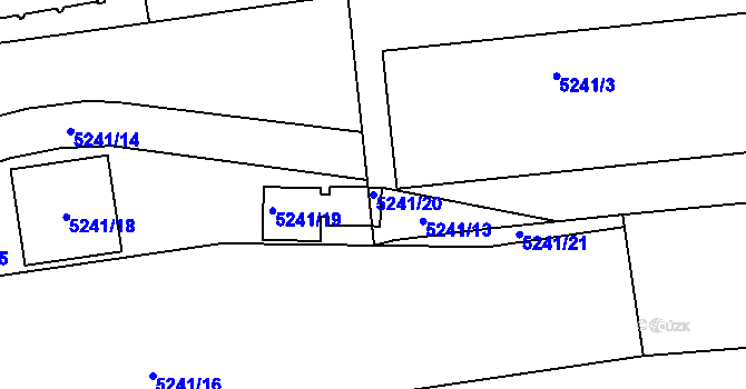 Parcela st. 5241/20 v KÚ Tábor, Katastrální mapa