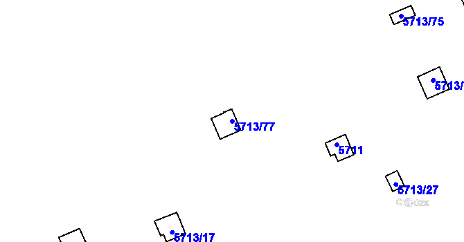 Parcela st. 5713/77 v KÚ Tábor, Katastrální mapa