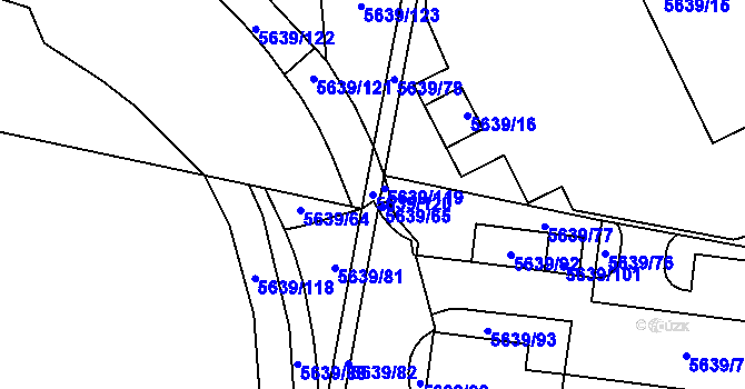 Parcela st. 5639/120 v KÚ Tábor, Katastrální mapa