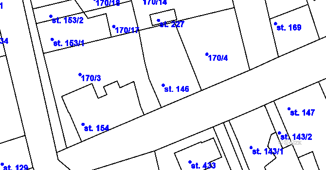 Parcela st. 146 v KÚ Tachlovice, Katastrální mapa