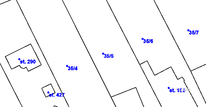 Parcela st. 35/5 v KÚ Tachlovice, Katastrální mapa