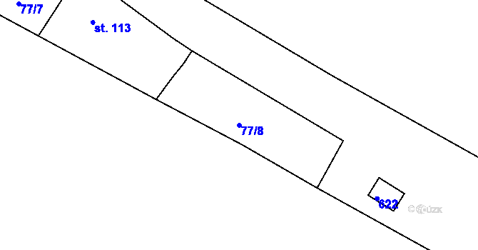 Parcela st. 77/8 v KÚ Tachlovice, Katastrální mapa
