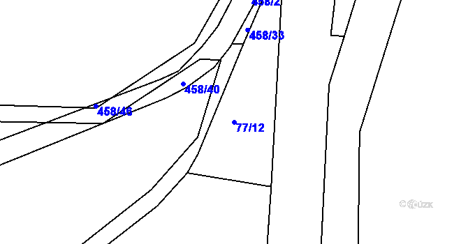Parcela st. 77/12 v KÚ Tachlovice, Katastrální mapa