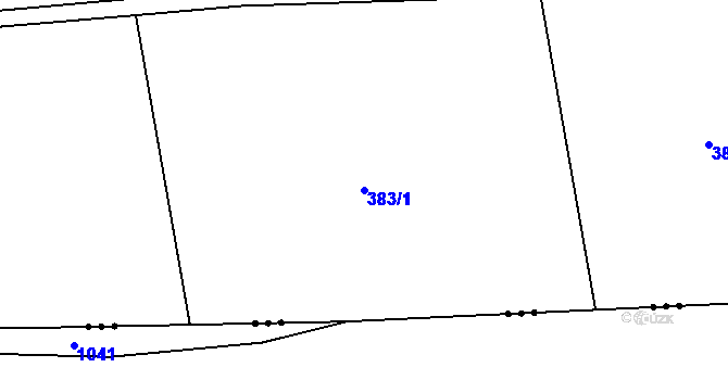 Parcela st. 383/1 v KÚ Tachlovice, Katastrální mapa