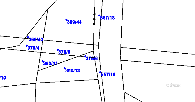 Parcela st. 557/15 v KÚ Tachlovice, Katastrální mapa