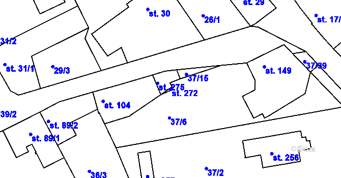 Parcela st. 272 v KÚ Tachlovice, Katastrální mapa
