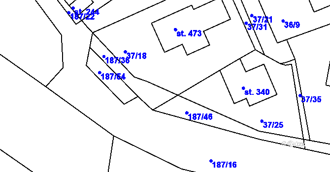 Parcela st. 37/20 v KÚ Tachlovice, Katastrální mapa