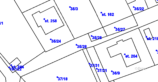 Parcela st. 35/41 v KÚ Tachlovice, Katastrální mapa