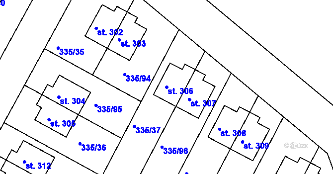 Parcela st. 306 v KÚ Tachlovice, Katastrální mapa