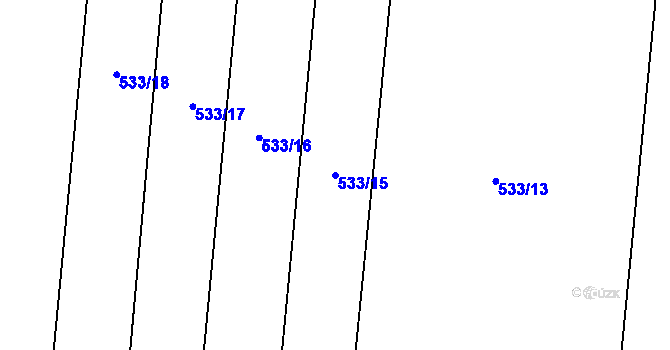Parcela st. 533/15 v KÚ Tachlovice, Katastrální mapa