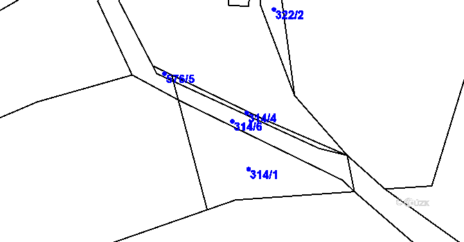 Parcela st. 314/6 v KÚ Tachlovice, Katastrální mapa