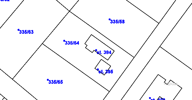 Parcela st. 394 v KÚ Tachlovice, Katastrální mapa