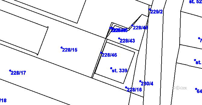 Parcela st. 228/46 v KÚ Tachlovice, Katastrální mapa