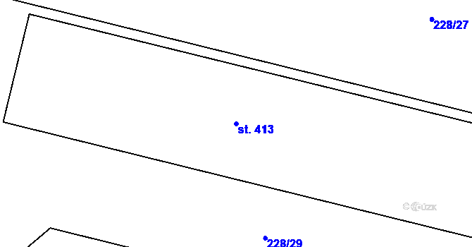 Parcela st. 413 v KÚ Tachlovice, Katastrální mapa