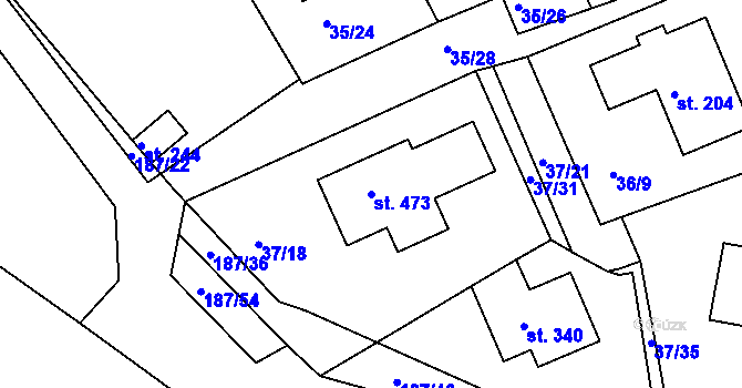 Parcela st. 473 v KÚ Tachlovice, Katastrální mapa