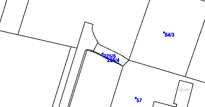 Parcela st. 225/5 v KÚ Tachlovice, Katastrální mapa