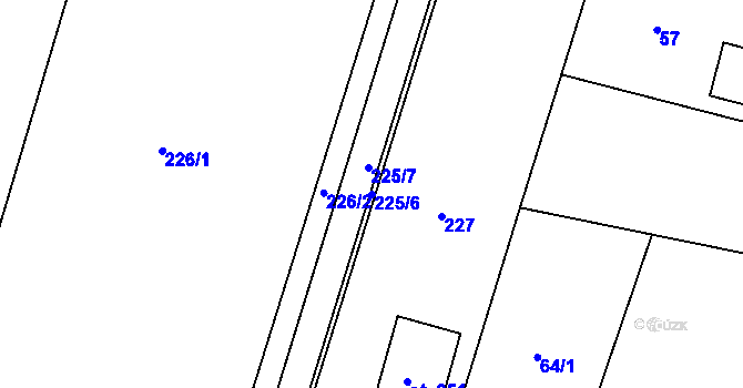 Parcela st. 225/6 v KÚ Tachlovice, Katastrální mapa