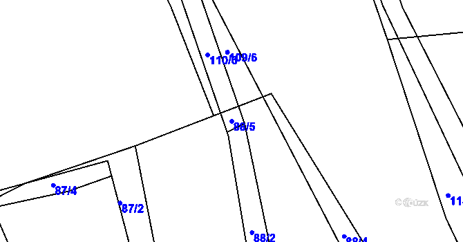 Parcela st. 88/5 v KÚ Vítkov u Tachova, Katastrální mapa