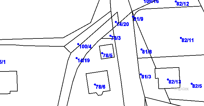 Parcela st. 78/5 v KÚ Vítkov u Tachova, Katastrální mapa