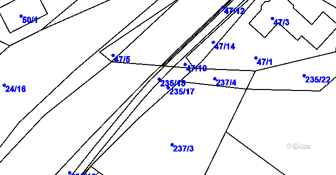 Parcela st. 235/17 v KÚ Vítkov u Tachova, Katastrální mapa