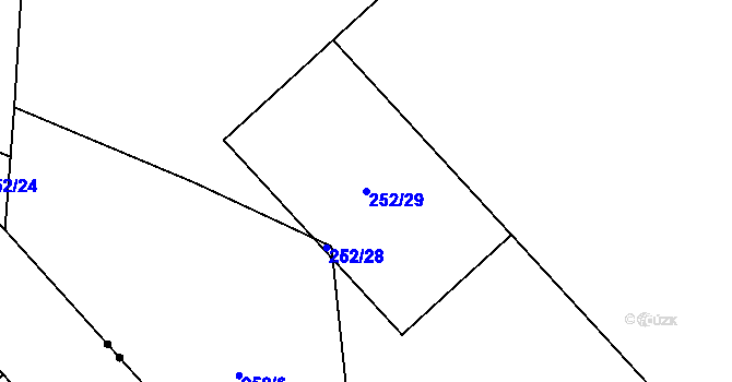 Parcela st. 252/29 v KÚ Vítkov u Tachova, Katastrální mapa