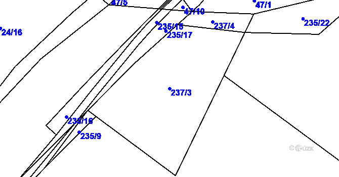 Parcela st. 237/3 v KÚ Vítkov u Tachova, Katastrální mapa