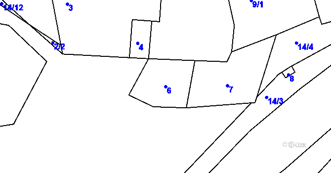 Parcela st. 6 v KÚ Vítkov u Tachova, Katastrální mapa