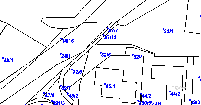 Parcela st. 32/5 v KÚ Vítkov u Tachova, Katastrální mapa