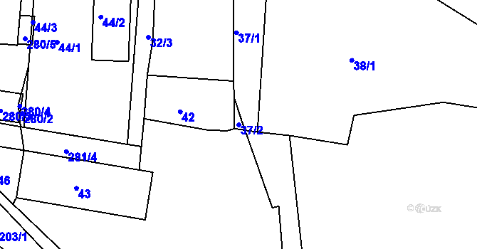 Parcela st. 37/2 v KÚ Vítkov u Tachova, Katastrální mapa