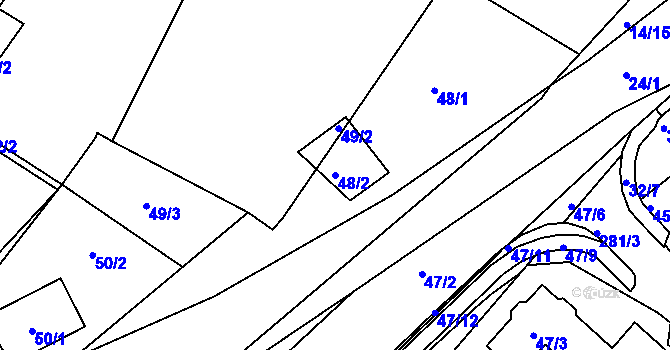 Parcela st. 48/2 v KÚ Vítkov u Tachova, Katastrální mapa
