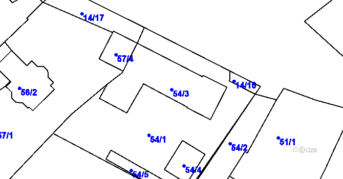 Parcela st. 54/3 v KÚ Vítkov u Tachova, Katastrální mapa