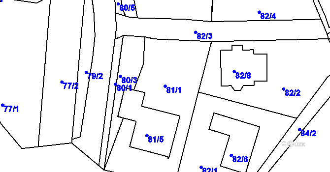 Parcela st. 81/1 v KÚ Vítkov u Tachova, Katastrální mapa