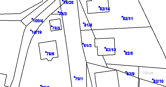 Parcela st. 81/3 v KÚ Vítkov u Tachova, Katastrální mapa